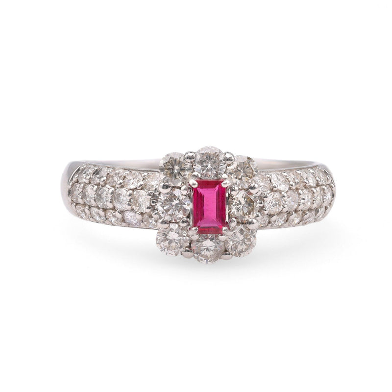 Ruby Diamond Platinum Ring