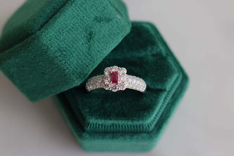 Ruby Diamond Platinum Ring