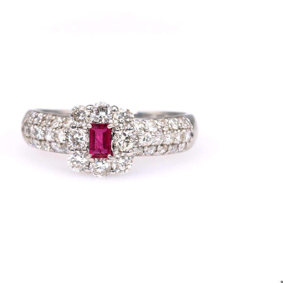 Ruby Diamond Platinum Ring