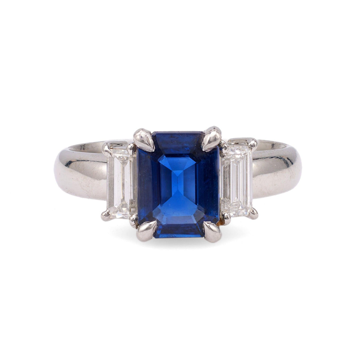 Sapphire Diamond Platinum Ring