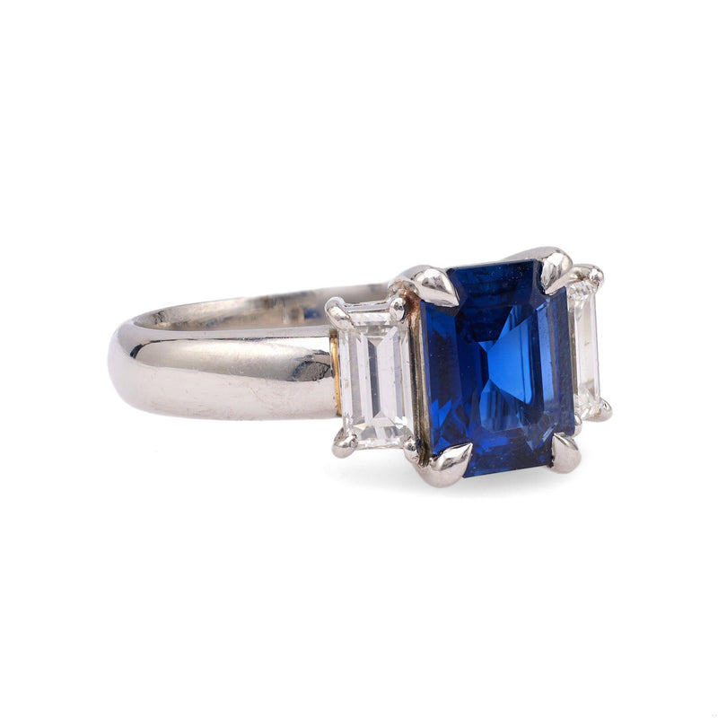 Sapphire Diamond Platinum Ring