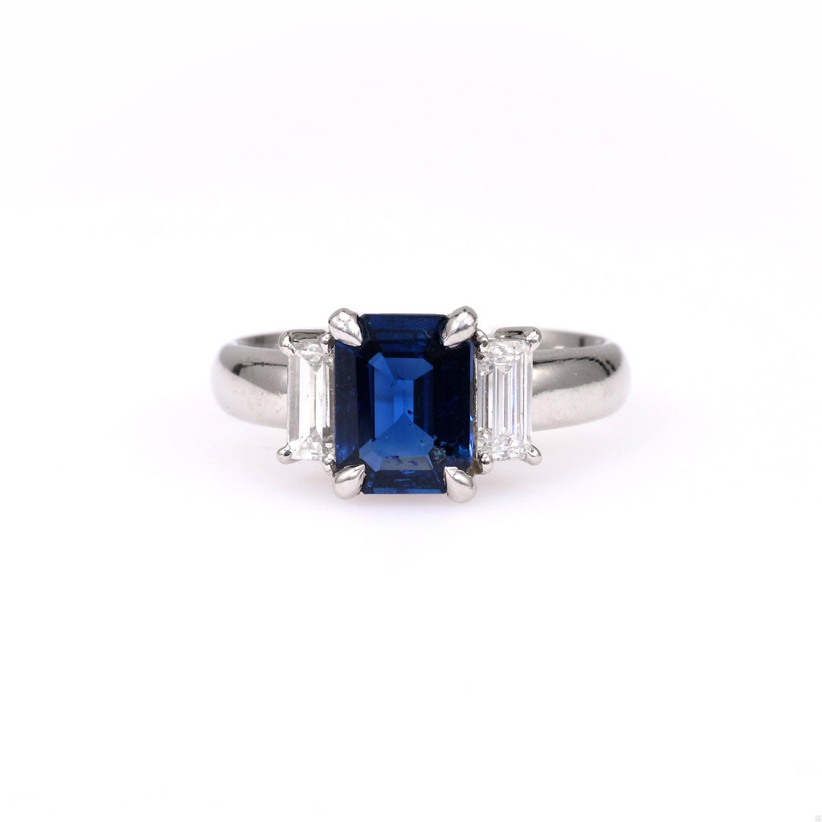 Sapphire Diamond Platinum Ring