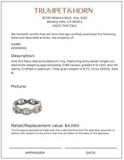 Art Deco diamond platinum chain link ring