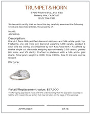 Art Deco GIA 1.96 carat diamond platinum engagement ring