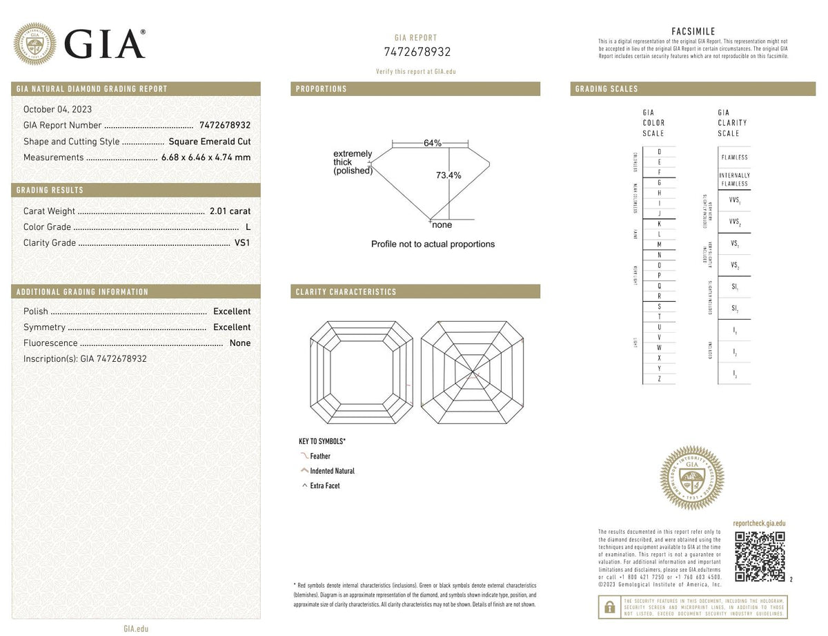 GIA 6.02 carat total weight Asscher cut diamond 18k yellow gold three stone ring