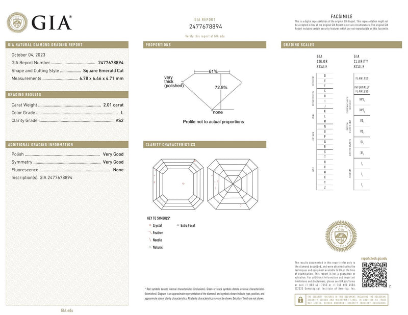 GIA 6.02 carat total weight Asscher cut diamond 18k yellow gold three stone ring