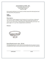 Art Deco GIA .91 carat old mine cut diamond platinum engagement ring