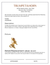 Vintage ruby 18k yellow gold poodle brooch
