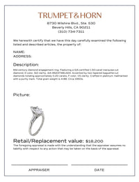 GIA 1.50 carat marquise cut diamond platinum engagement ring