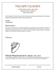 GIA 2.79 carat old European cut diamond platinum engagement ring
