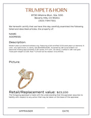 GIA 3.03 carat pear shape diamond 18k rose gold solitaire ring