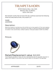 GIA 5.75 carat oval cut sapphire diamond platinum ring