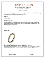 Vintage diamond 14k white gold wedding band