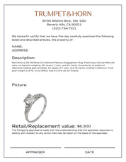 Mid Century GIA old mine cut diamond platinum engagement ring