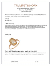 Victorian GIA 1.01 carat old mine cut diamond 18k rose gold ring