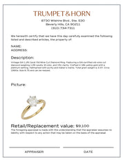 Vintage GIA 1.26 carat old mine cut diamond 18k yellow gold engagement ring