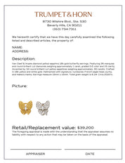 Van Cleef & Arpels diamond yellow sapphire 18k gold butterfly earrings
