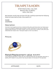 Victorian 2 carat sapphire old mine cut diamond 18k yellow gold three stone ring