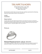 Art Deco 2.60 carat total weight diamond platinum ring