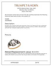 Georgian rose cut diamond 18k yellow gold silver cluster ring