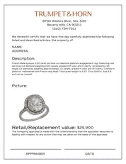 French Belle Epoque 2.50 carat old mine cut diamond platinum engagement ring