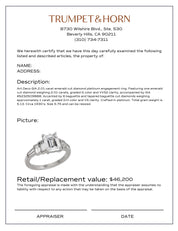 Art Deco GIA 2.01 carat emerald cut diamond platinum engagement ring