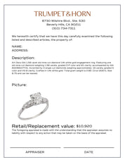 Art Deco GIA 1.58 carat old mine cut diamond 14k white gold engagement ring
