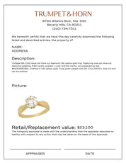 Vintage GIA 2.62 carat old mine diamond 14k yellow gold engagement ring