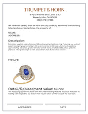 Edwardian sapphire diamond 18k yellow gold and platinum ring