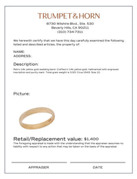 Retro 14k yellow gold wedding band