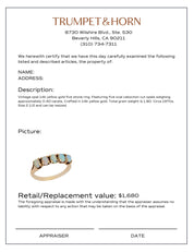 Vintage opal 14k yellow gold five stone ring