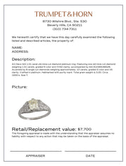 Art Deco GIA 1.01 carat old mine cut diamond platinum engagement ring
