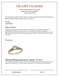 Retro diamond 14k yellow and white gold engagement ring