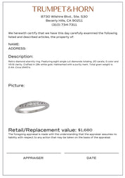 Retro diamond 18k white gold eternity ring