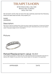 Mid Century diamond 14k white gold wedding band