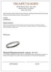 Mid Century diamond platinum eternity band