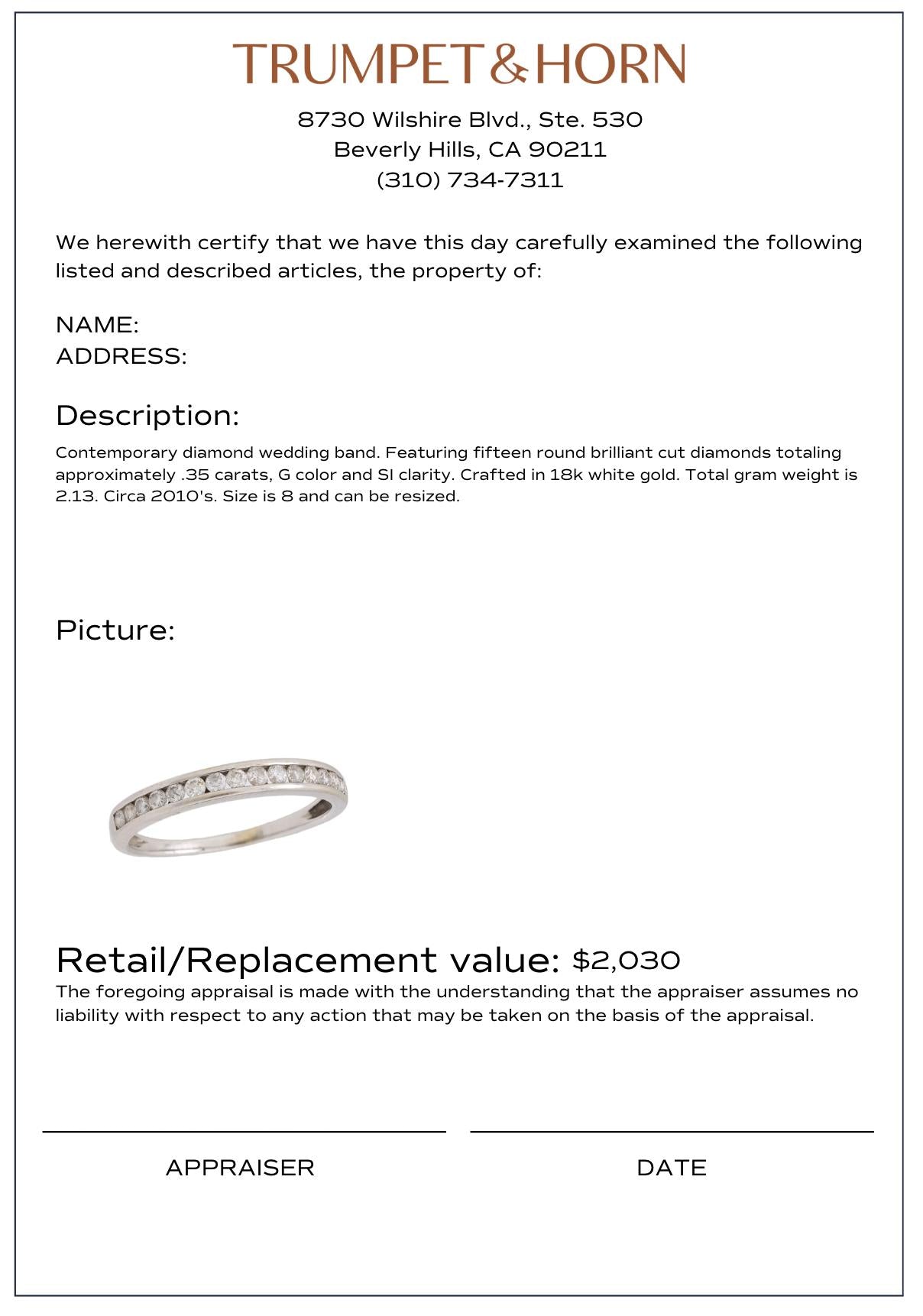 Contemporary diamond 18k yellow gold wedding band