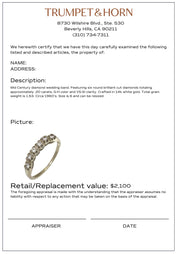Mid Century diamond 14k white gold wedding band