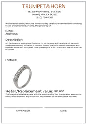 Art Deco diamond platinum wedding band