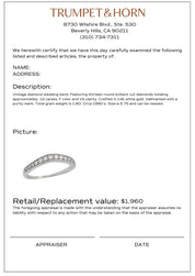 Vintage diamond 14k white gold wedding band