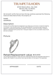 Art Deco GIA 1.23 carat old mine cut diamond platinum engagement ring
