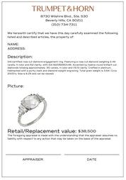 GIA 2.45 carat rose cut diamond platinum engagement ring