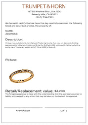 Sonoma: rose cut diamond 18k yellow gold eternity band