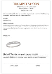 Art Deco round and baguette cut diamond platinum band