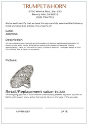 Art Deco diamond platinum navette ring