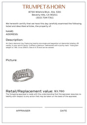 Art Deco diamond platinum wedding band