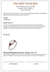 Art Deco GIA 1.08 carat old European cut diamond ruby platinum engagement ring