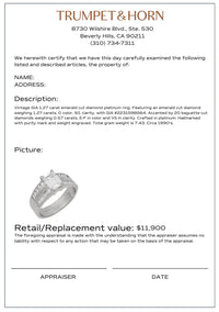 GIA 1.27 carat emerald cut diamond platinum engagement ring