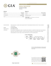 Victorian GIA Colombian emerald diamond 18k rose gold cluster ring