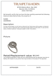 Art Deco diamond platinum circular filigree ring